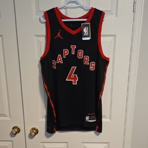 Scottie Barnes #4 NBA Black and Red Raptors Swingman Jersey